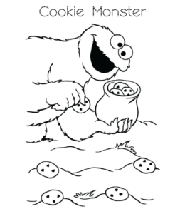 Sesame Street Cookie Monster Coloring Image 17 for kids