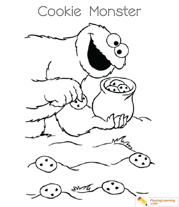 Cookie Monster Coloring Page  for kids