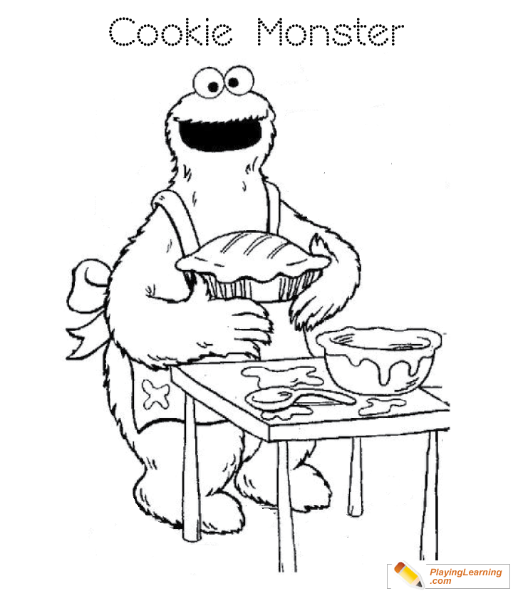 Cookie Monster Coloring Page  for kids