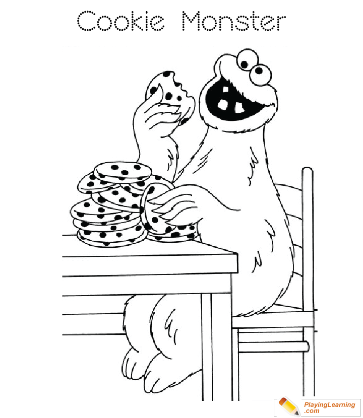 Cookie Monster Coloring Page  for kids