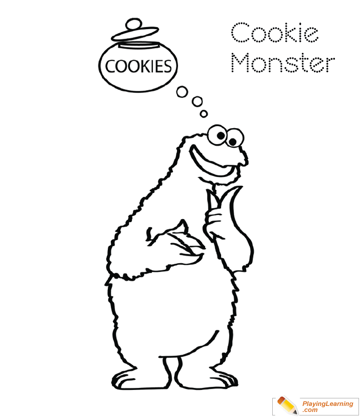 Cookie Monster Coloring Page 21 | Free Cookie Monster Coloring Page