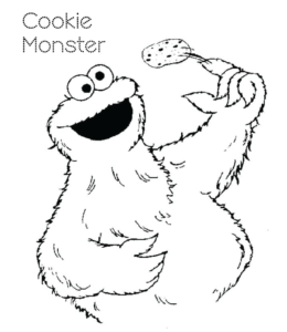 Cookie Monster Coloring Sheet 25 for kids