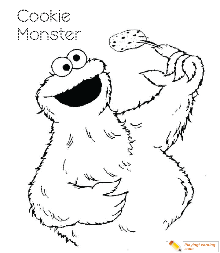 Cookie Monster Coloring Page  for kids