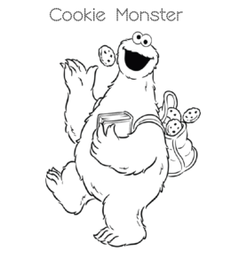 Cookie Monster Coloring Sheet 27 for kids