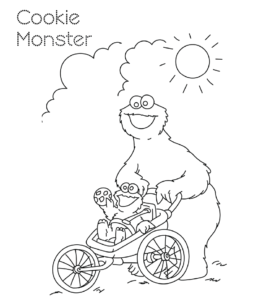 Cookie Monster Coloring Pages | Playing Learning
