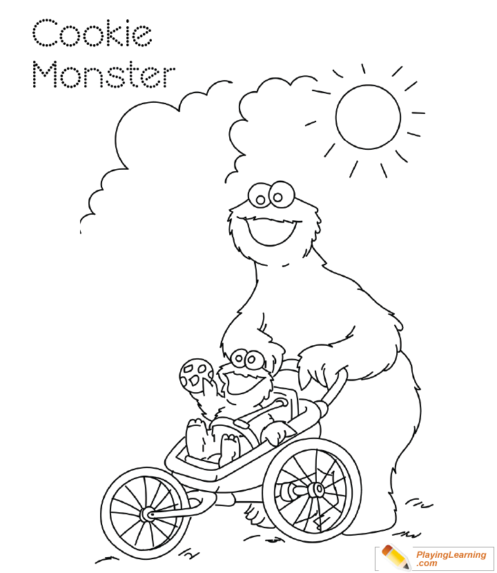 Cookie Monster Coloring Page  for kids