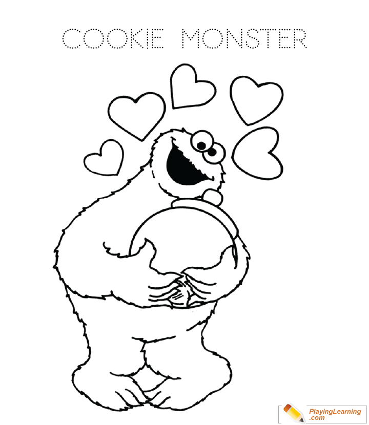 Cookie Monster Coloring Page  for kids