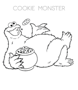 Sesame Street Cookie Monster Coloring Picture 34 for kids