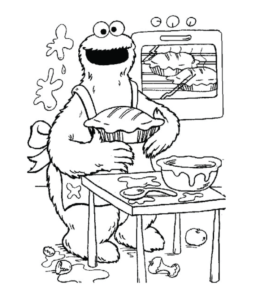 Sesame Street Cookie Monster Coloring Page 38 for kids