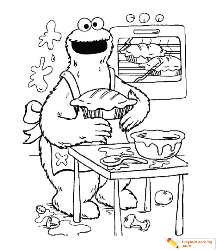 Cookie Monster Coloring Page  for kids