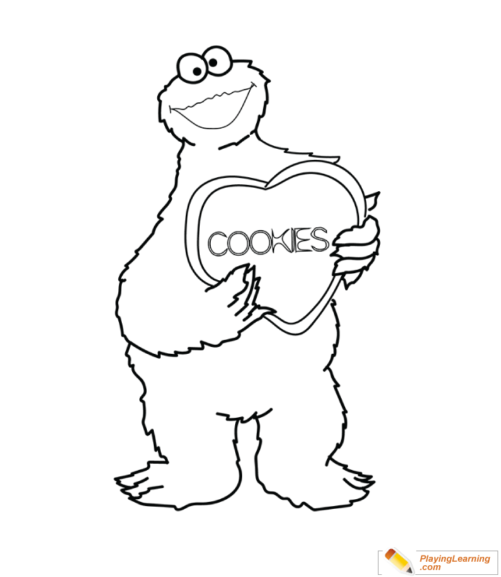 Cookie Monster Coloring Page  for kids