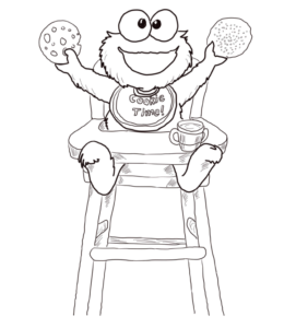 Sesame Street Cookie Monster Coloring Page 40 for kids