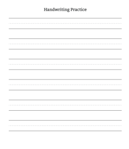 Blank Cursive Handwriting Practice Sheet for kids