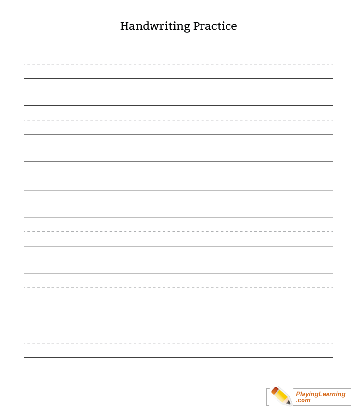 Cursive Handwriting Practice Blank Worksheet for kids