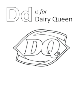 D is for Dairy Queen coloring page for kids