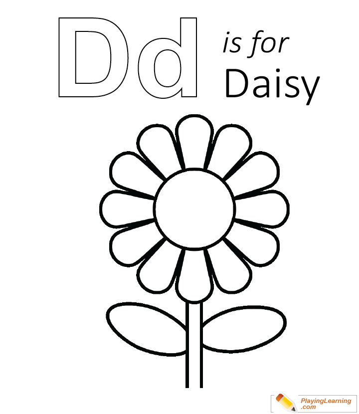D Is For Daisy  Coloring Page for kids
