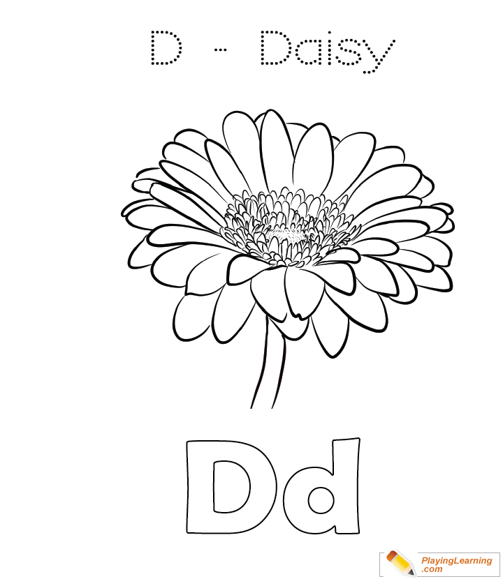 D Is For Daisy  Coloring Page for kids