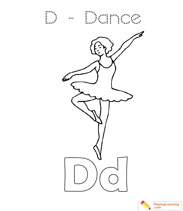 D Is For Dance Coloring Page for kids