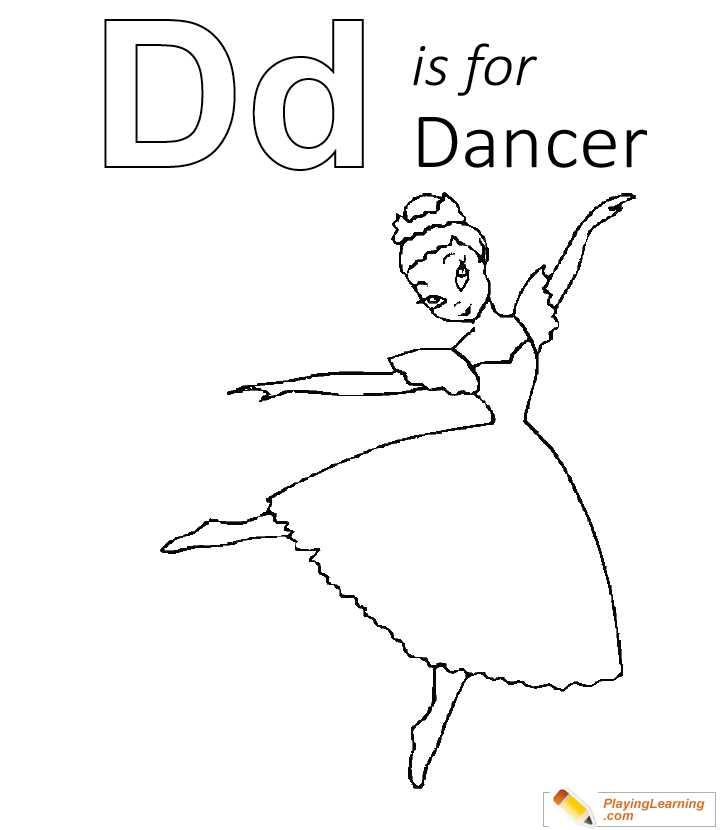 D Is For Dancer Coloring Page for kids