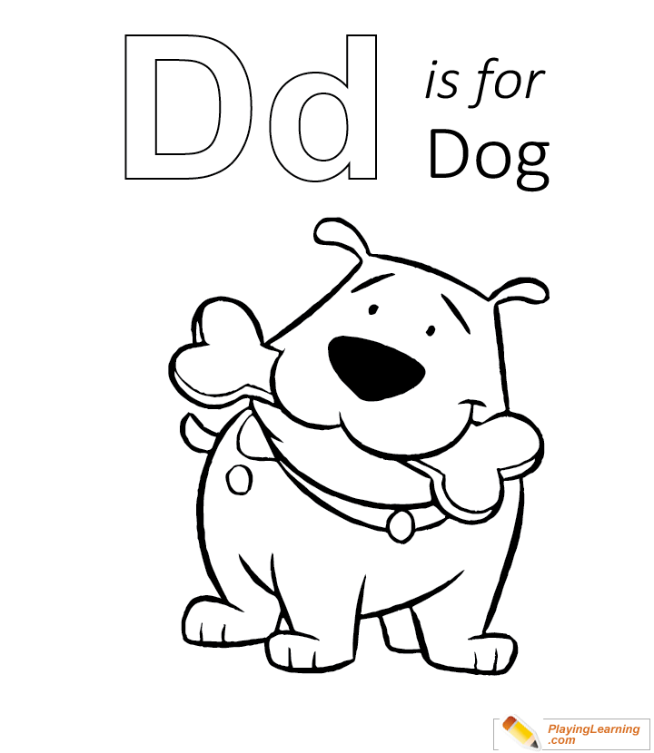 D Is For Dog  Coloring Page for kids