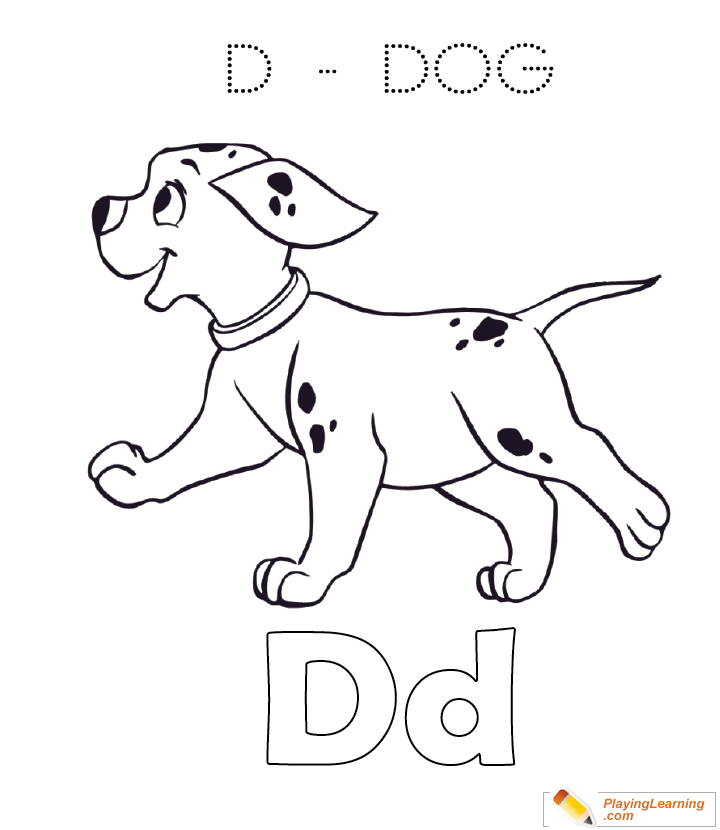 D Is For Dog  Coloring Page for kids