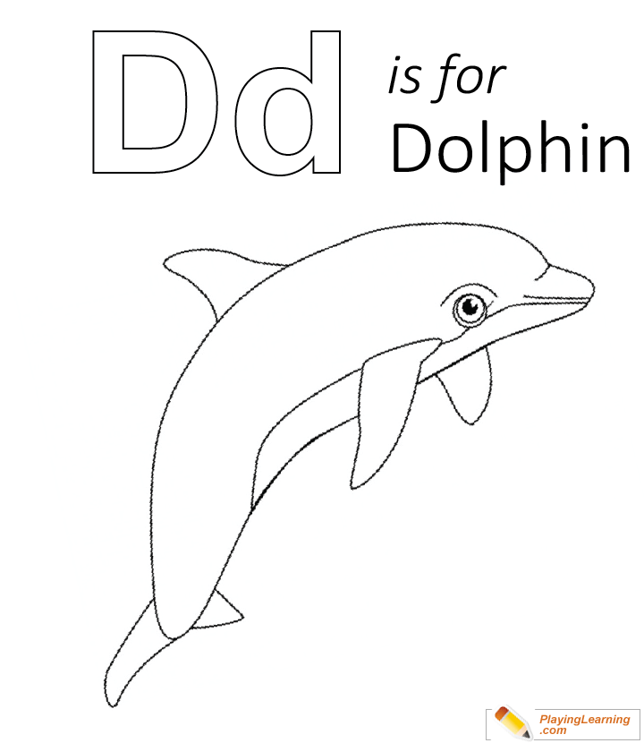 D Is For Dolphin Coloring Page | Free D Is For Dolphin Coloring Page