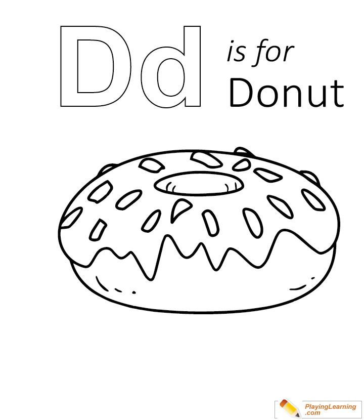 D Is For Donut  Coloring Page for kids