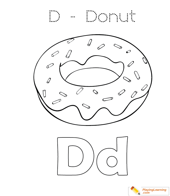 D Is For Donut  Coloring Page for kids