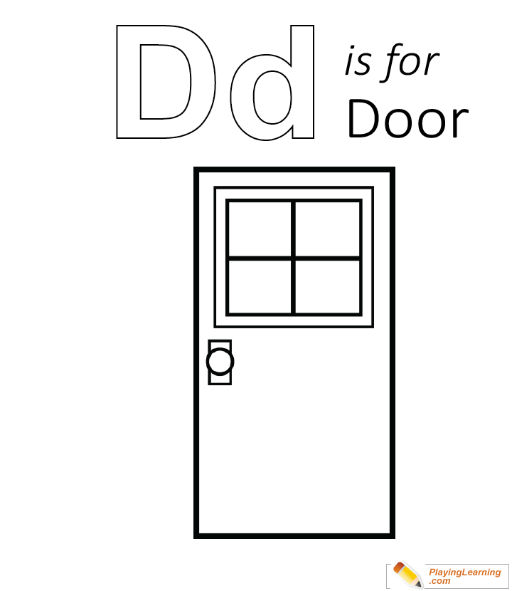D Is For Door Coloring Page for kids