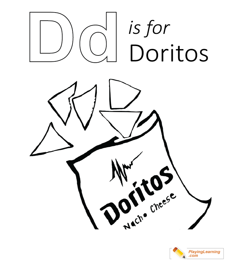 D Is For Doritos Coloring Page for kids