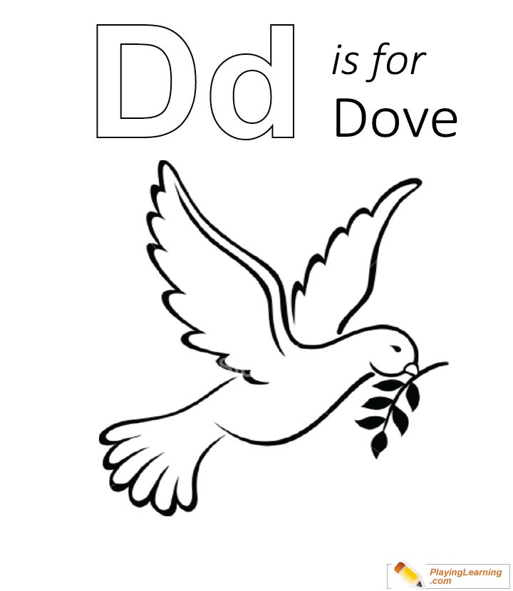 D Is For Dove Coloring Page for kids