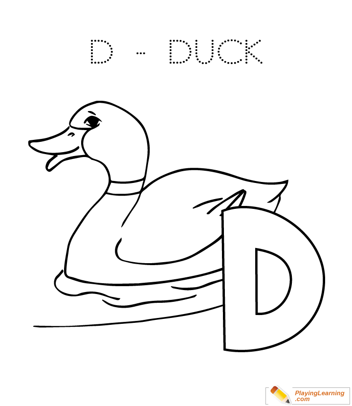 D Is For Duck Coloring Page for kids