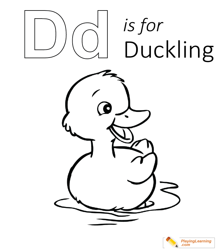 D Is For Duckling Coloring Page for kids