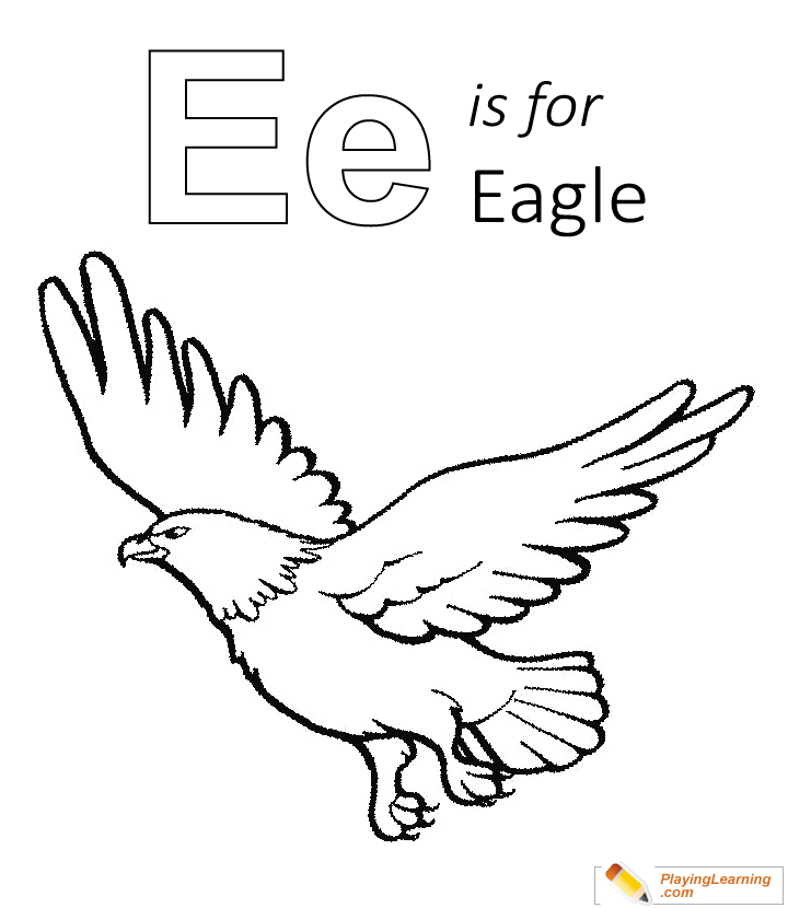 E Is For Eagle Coloring Page 02 | Free E Is For Eagle Coloring Page