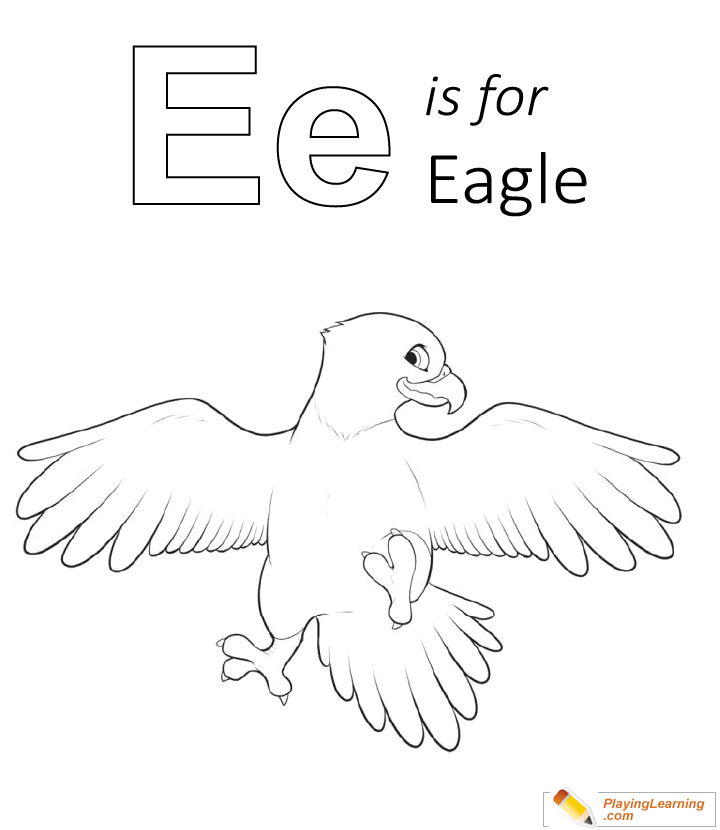 E Is For Eagle Coloring Page  for kids