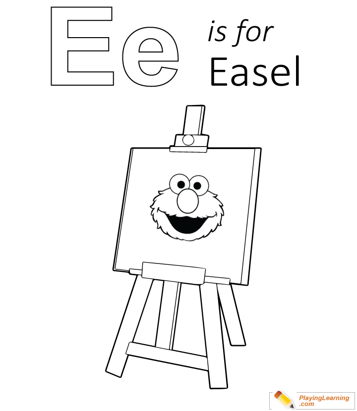 E Is For Easel Coloring Page for kids