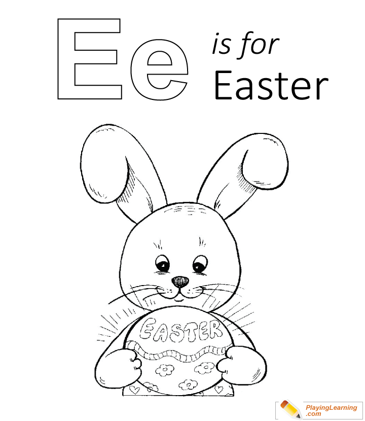 E Is For Easter Coloring Page for kids