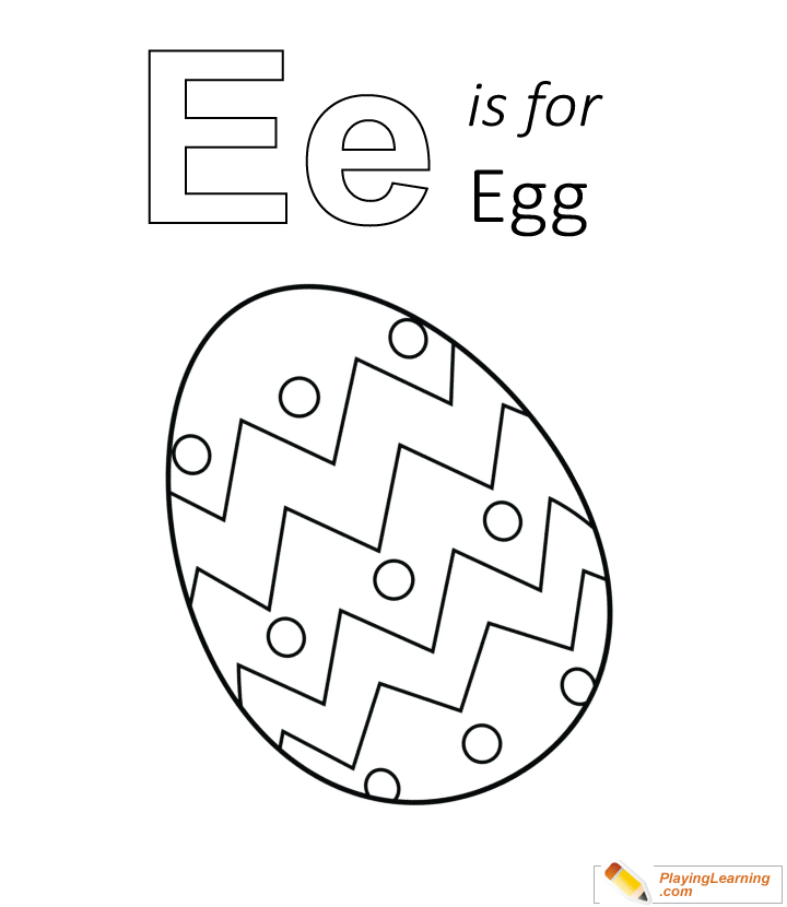 E Is For Egg Coloring Page  for kids