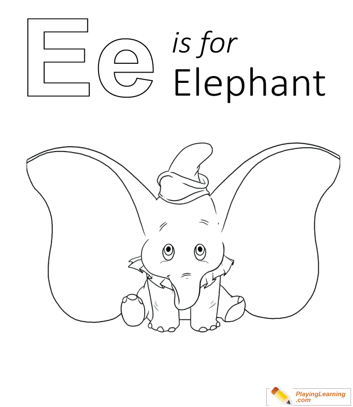 Download E Is For Elephant Coloring Page 02 | Free E Is For ...