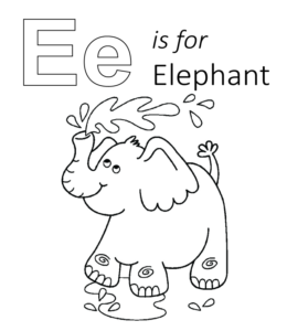 E is for Elephant  Printable for kids