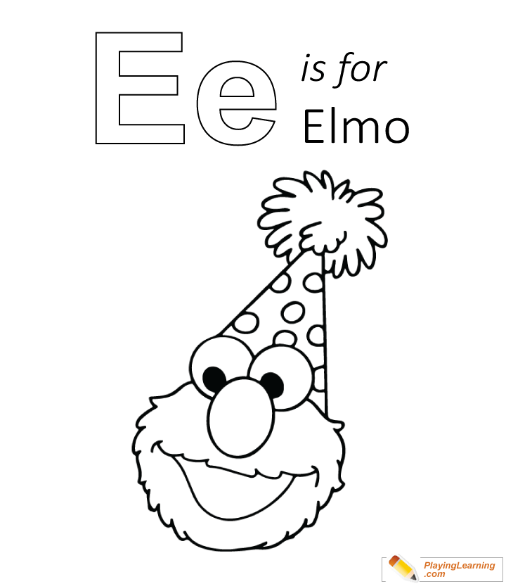 E Is For Elmo Coloring Page  for kids