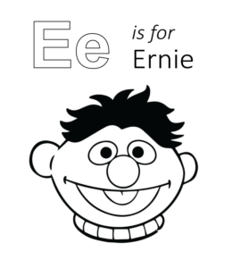 Sesame Street - E is for Ernie coloring page for kids
