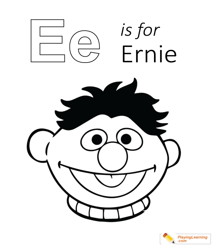 E Is For Ernie Coloring Page  for kids