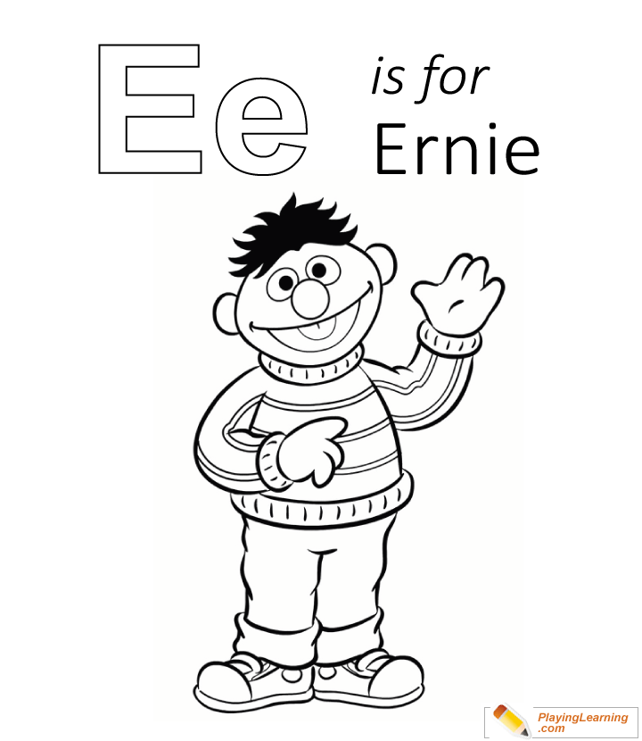 E Is For Ernie Coloring Page  for kids