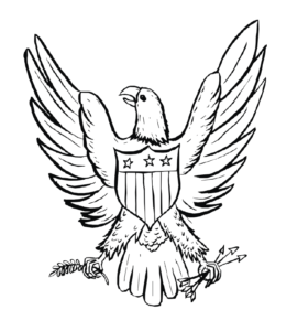 American Eagle with arrows and olive branch coloring page  for kids