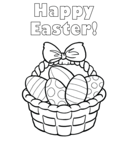 Easter basket coloring page  for kids