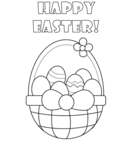 Easter basket coloring page  for kids
