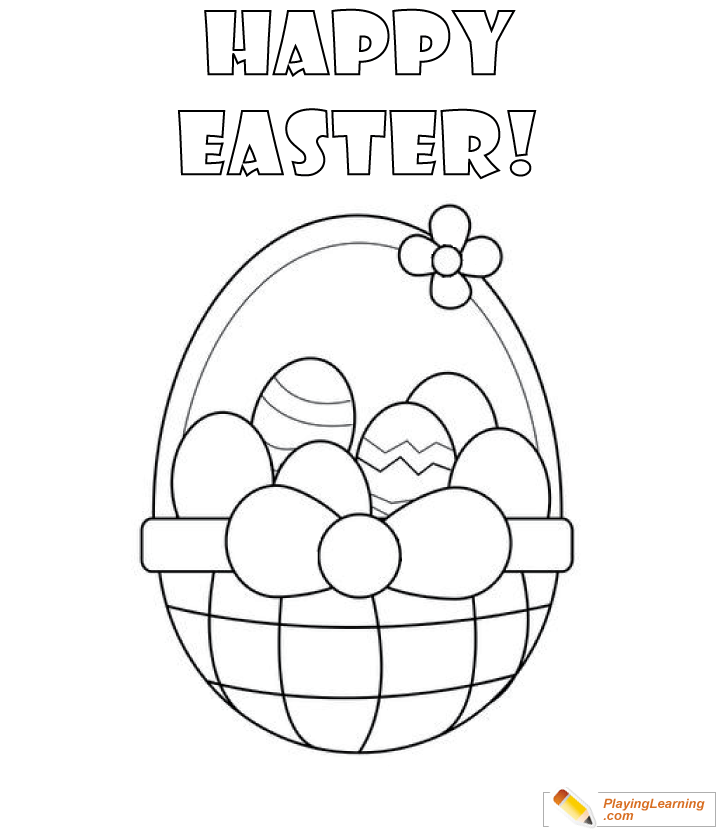 Easter Basket Coloring Page  for kids