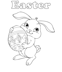 Easter bunny coloring page  for kids