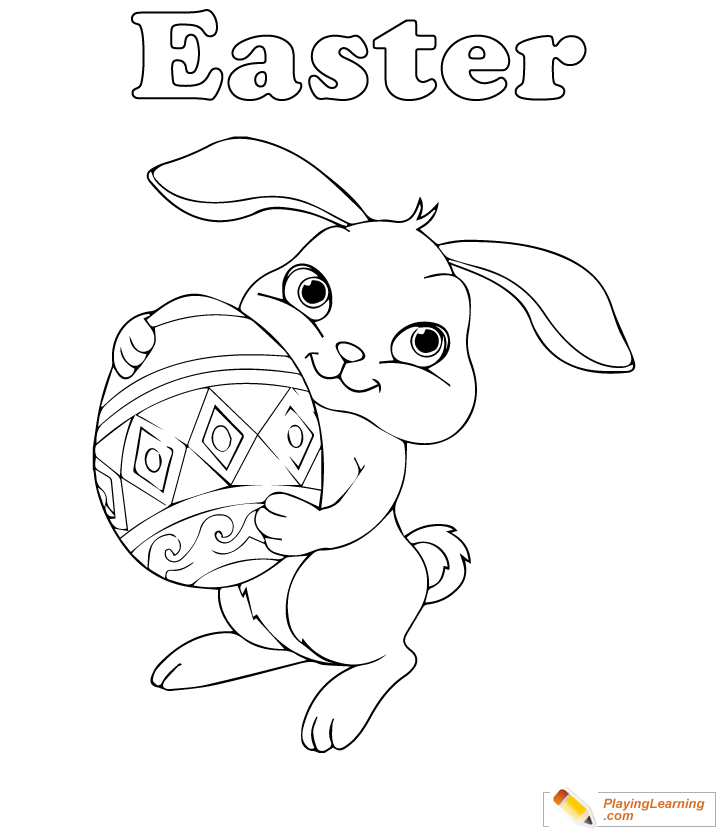 Easter Bunny Coloring Page  for kids